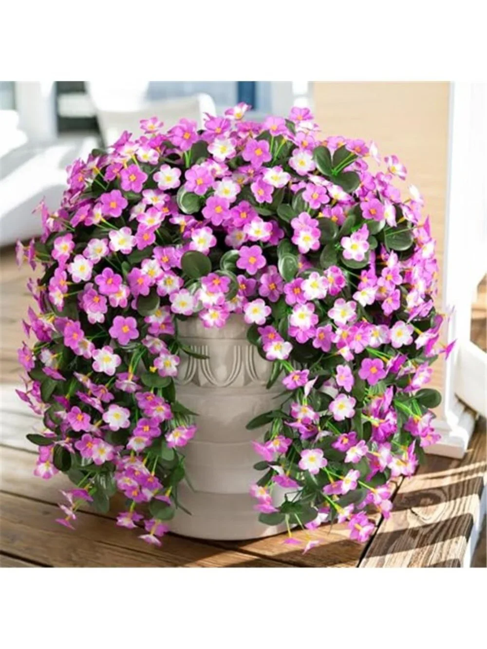 Artificial Silk Orchid Vines 2pc Faux Flowers Outdoor Decor UV Resistant Fuchsia
